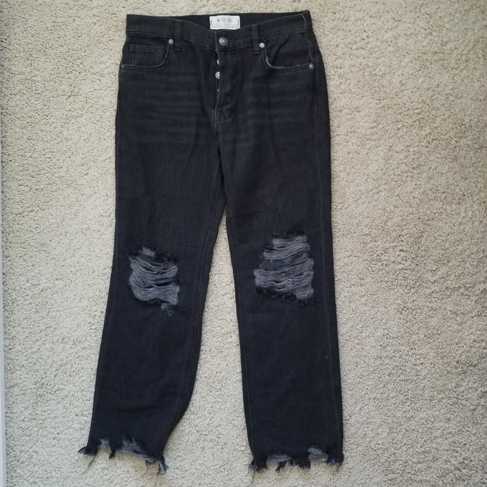 Free People Distressed Black jeans